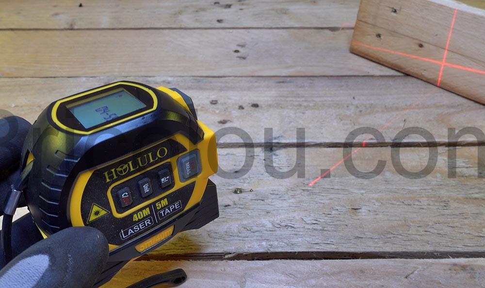 HOLULO Metre Laser Numerique Telemetre Ruban LCD HOLULO Mètre Laser Numérique Télémètre Ruban LCD croix