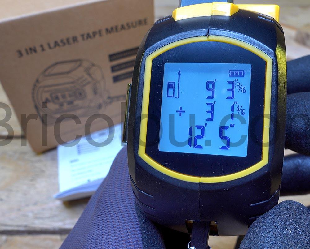 HOLULO Metre Laser Numerique Telemetre Ruban LCD fraction HOLULO Mètre Laser Numérique Télémètre Ruban LCD fraction