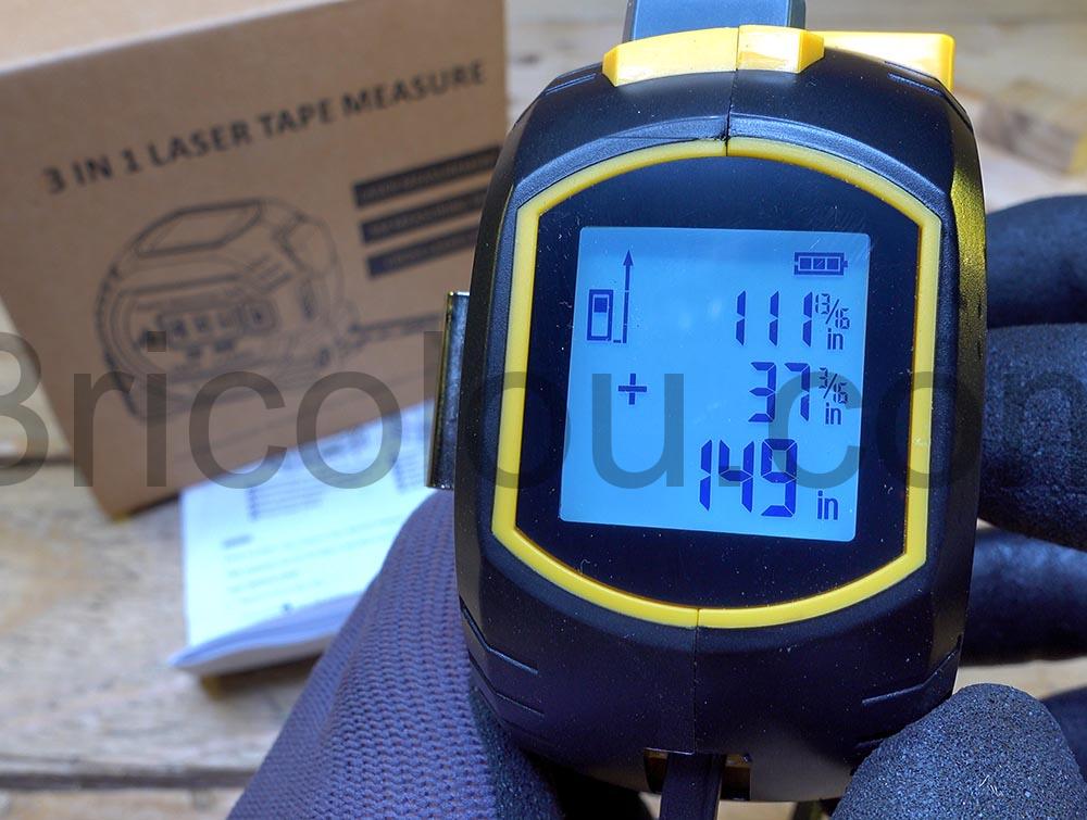 HOLULO Metre Laser Numerique Telemetre Ruban LCD inches HOLULO Mètre Laser Numérique Télémètre Ruban LCD inches