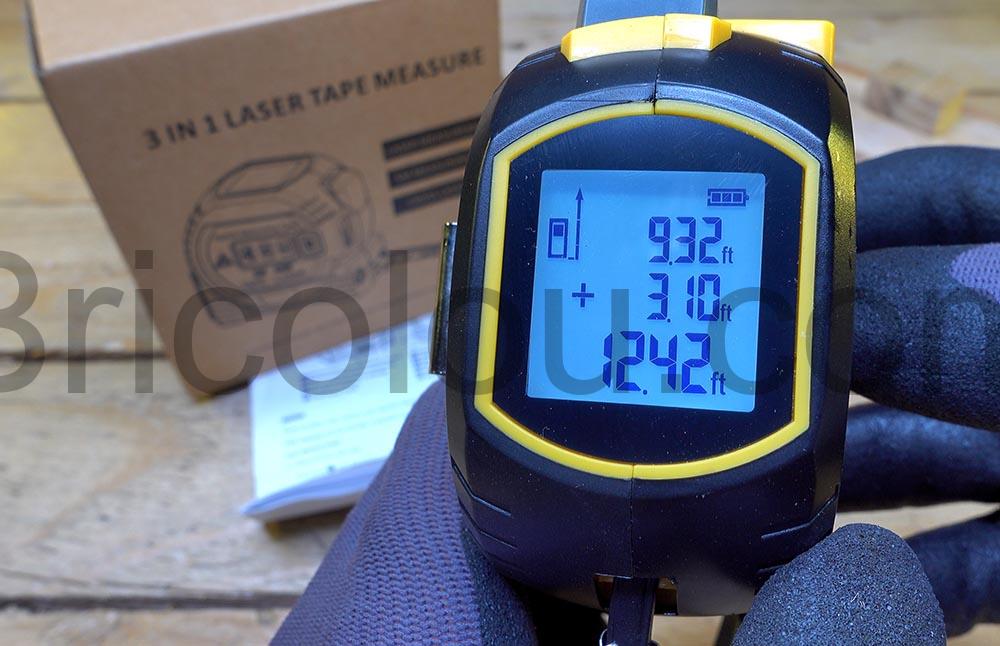 HOLULO Metre Laser Numerique Telemetre Ruban LCD pouce HOLULO Mètre Laser Numérique Télémètre Ruban LCD pouce