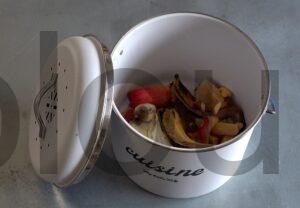 Poubelle Compost Cuisine Bac 3L Acier Inoxydable chromé filtres Charbon My little Lily épluchures
