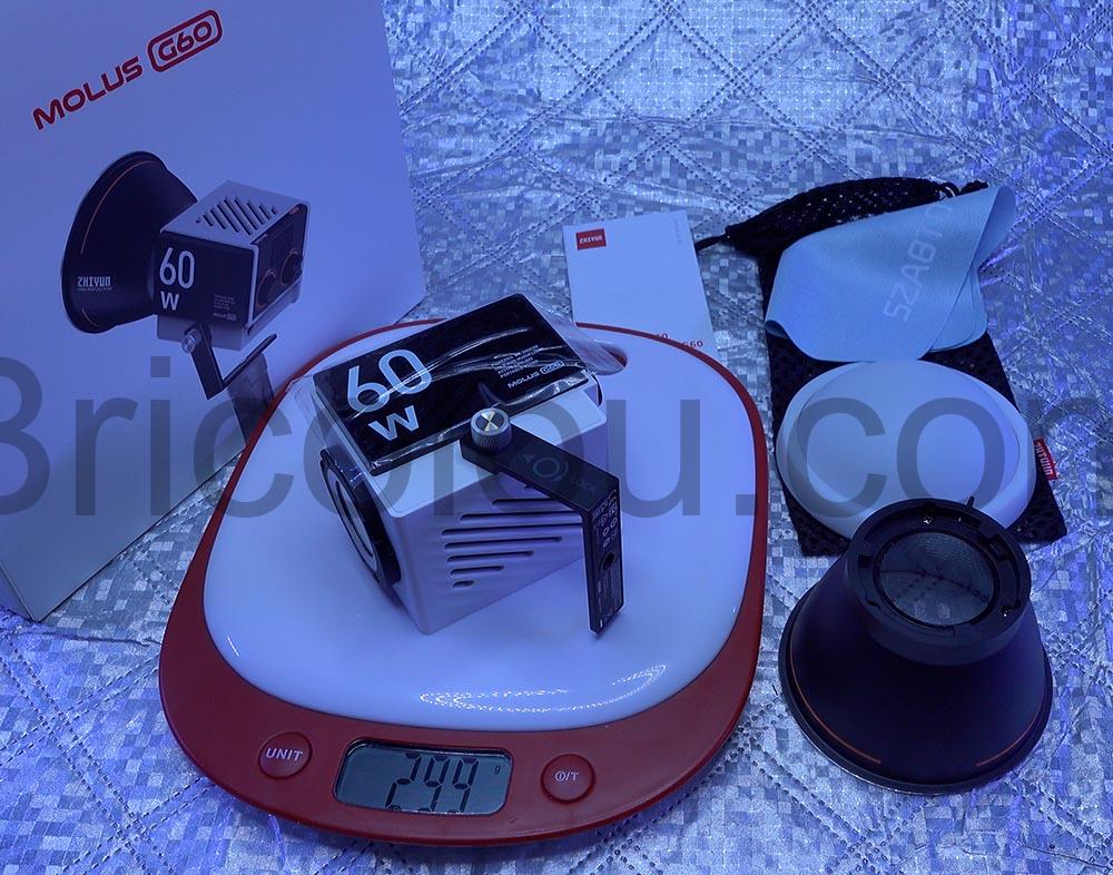 Zhiyun Molus G60 lumiere cine video Lampe LED 60 W spot 300g Zhiyun Molus G60 lumière ciné vidéo Lampe LED 60 W spot 300g