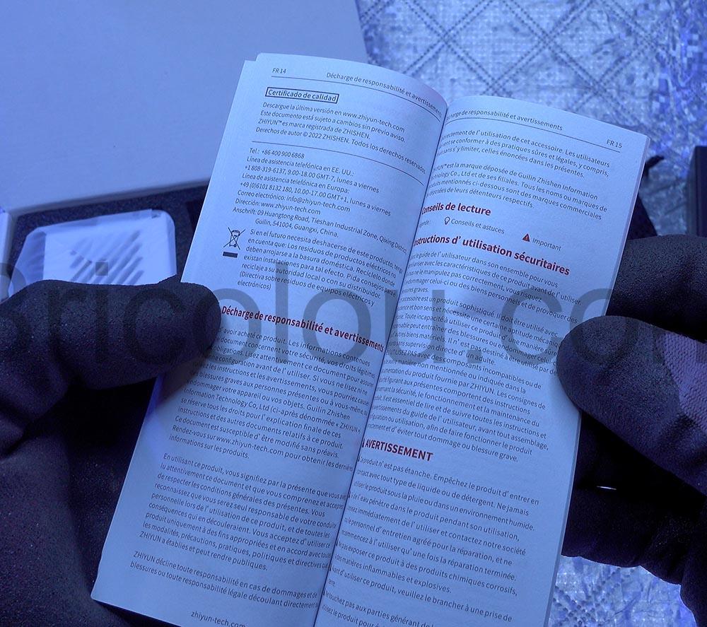 Zhiyun Molus G60 lumiere cine video Lampe LED 60 W spot avertissement Zhiyun Molus G60 lumière ciné vidéo Lampe LED 60 W spot avertissement