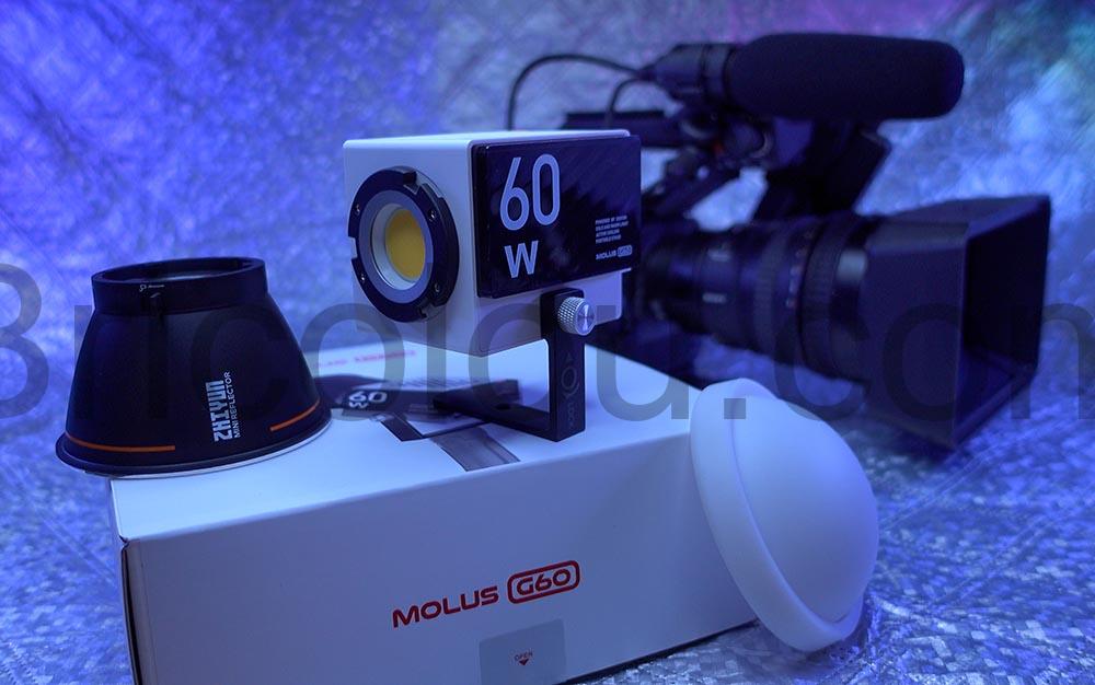 Zhiyun Molus G60 lumiere cine video Lampe LED 60 W spot camera Zhiyun Molus G60 lumière ciné vidéo Lampe LED 60 W spot caméra
