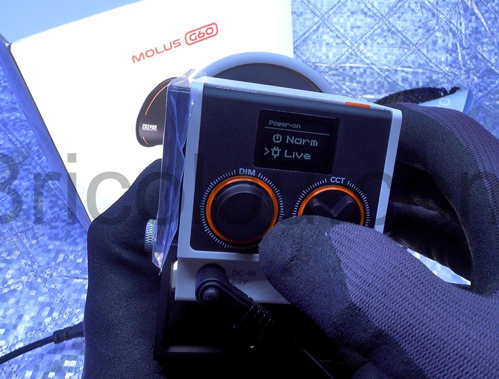 Zhiyun Molus G60 lumiere cine video Lampe LED 60 W spot ecran Zhiyun Molus G60 lumière ciné vidéo Lampe LED 60 W spot écran