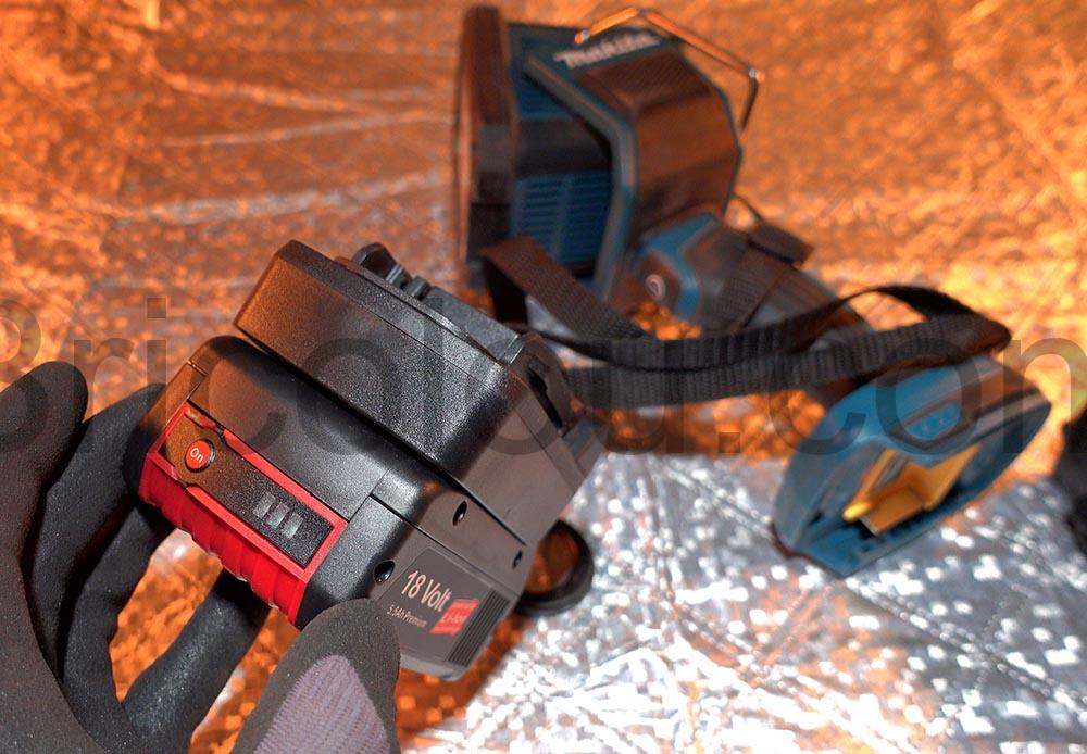 Adaptateur batterie convertisseur d Bosch 18V BAT Makita 18VBL18 arriere Adaptateur batterie convertisseur d Bosch 18V BAT Makita 18VBL18 arriere