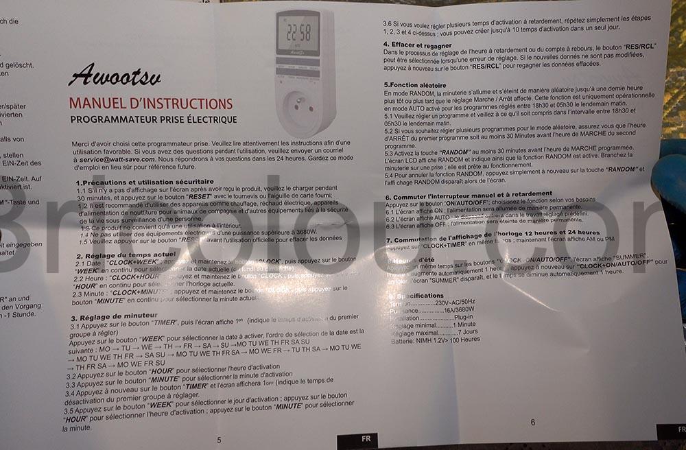 Awootsv Prise electrique Programmable documentation Awootsv Prise électrique Programmable documentation