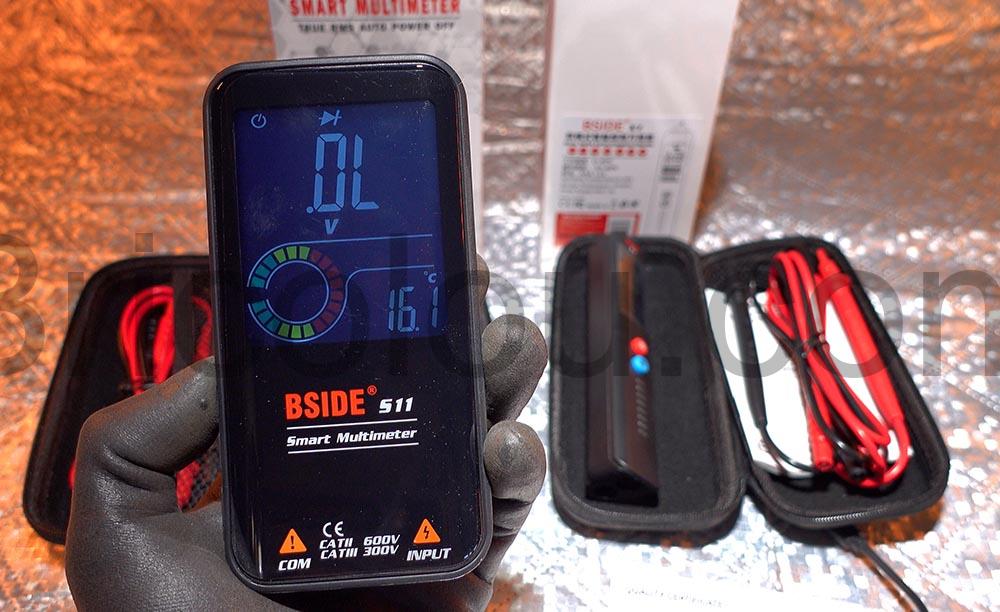 BSIDE Multimetre testeur detecteur tension voltmetre numerique continuite BSIDE Multimètre testeur détecteur tension voltmètre numérique continuité