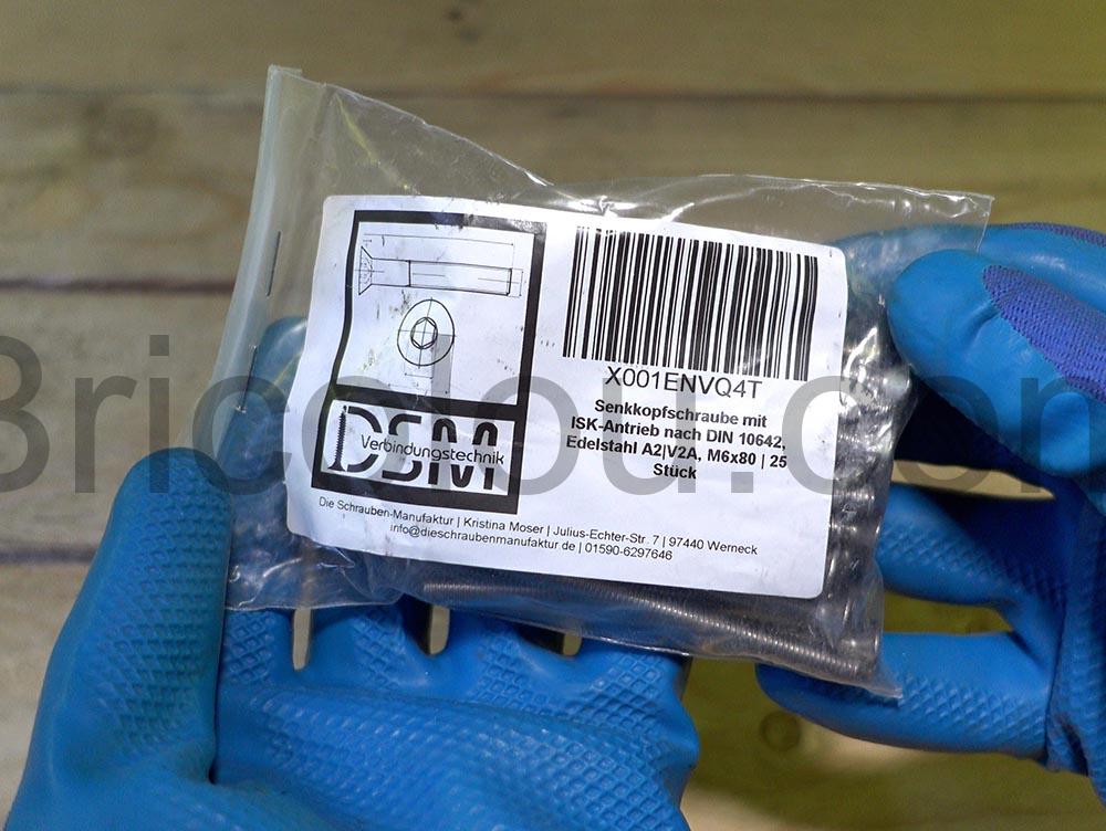 Boulons M6 x 80 Vis tete fraisee six pans Allen creux ISK acier inoxydable emballage Boulons M6 x 80 Vis tête fraisée six pans Allen creux (ISK) acier inoxydable emballage