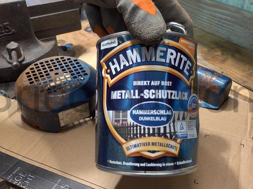 HAMMERITE peinture Laque protection metal Bleu fonce martele antirouille cabosse HAMMERITE peinture Laque protection métal Bleu foncé martelé antirouille cabossé