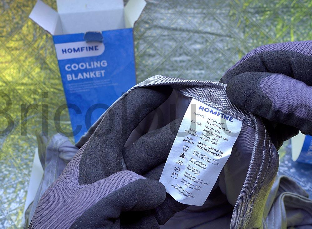 HOMFINE Couverture Rafraichissante Refroidissement Arc Chill Japonaise Double Face etiquette HOMFINE Couverture Rafraichissante Refroidissement Arc-Chill Japonaise Double Face etiquette