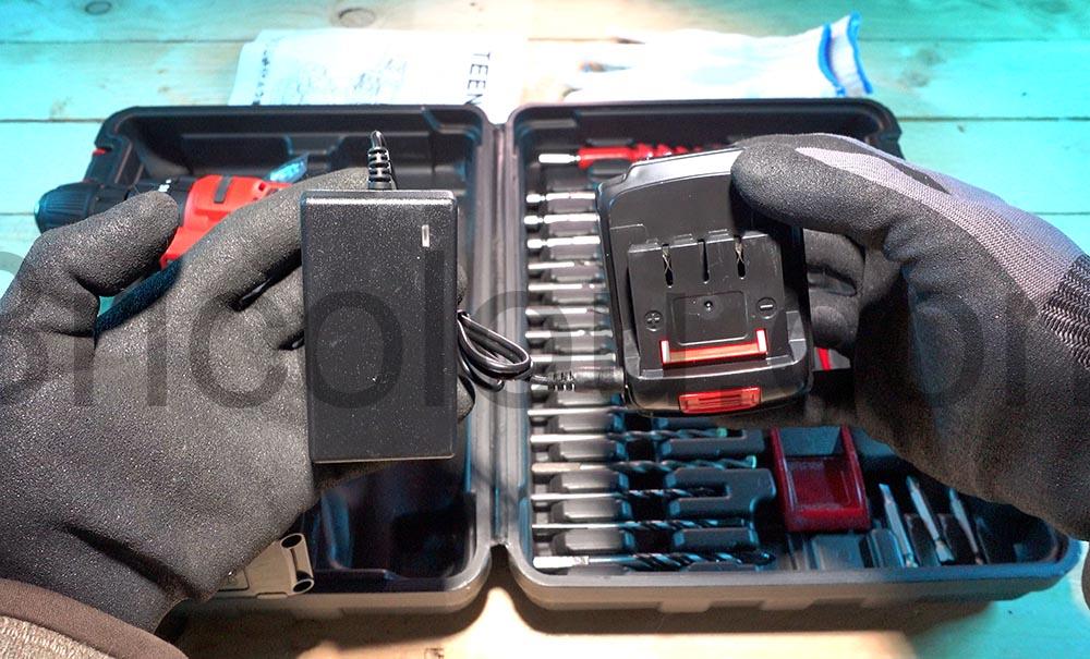 Perceuse Visseuse Percussion Sans Fil batterie 21V TEENO chargeur Perceuse Visseuse Percussion Sans Fil batterie 21V TEENO chargeur