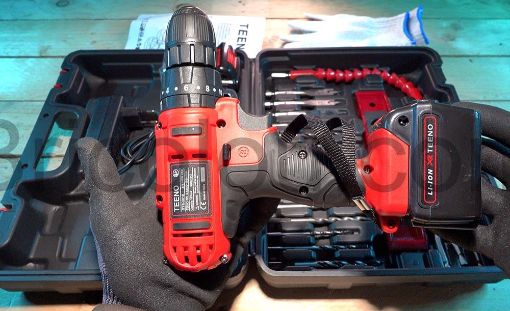 Perceuse Visseuse Percussion Sans Fil batterie 21V TEENO dos Perceuse Visseuse Percussion Sans Fil batterie 21V TEENO dos