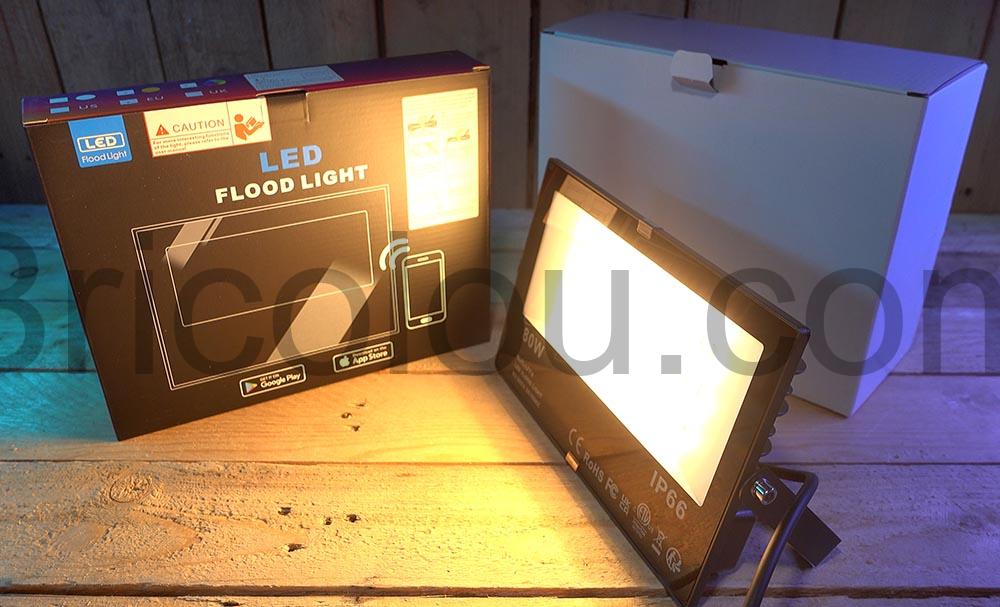 Projecteur Couleur LED RGB HEKEE 80W Bluetooth etanche warm Projecteur Couleur LED RGB HEKEE 80W Bluetooth étanche warm