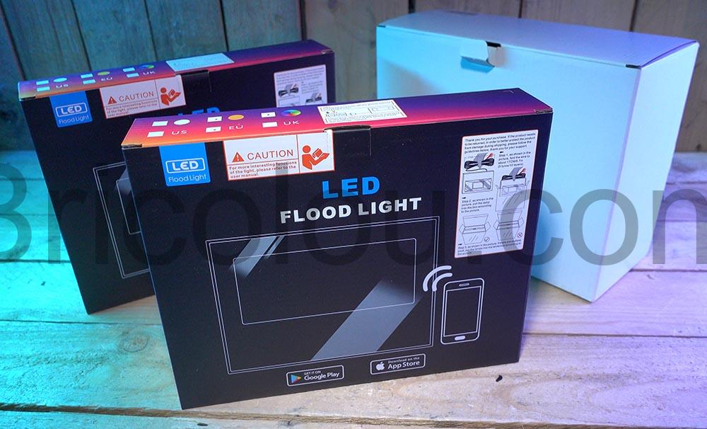 Projecteur Couleur LED RGB HEKEE Wash Flood 80W Bluetooth etanche boite Projecteur Couleur LED RGB HEKEE Wash Flood 80W Bluetooth étanche boite