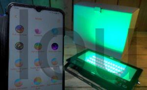 Projecteur Couleur Wash Flood LED RGB HEKEE 80W Bluetooth étanche effet