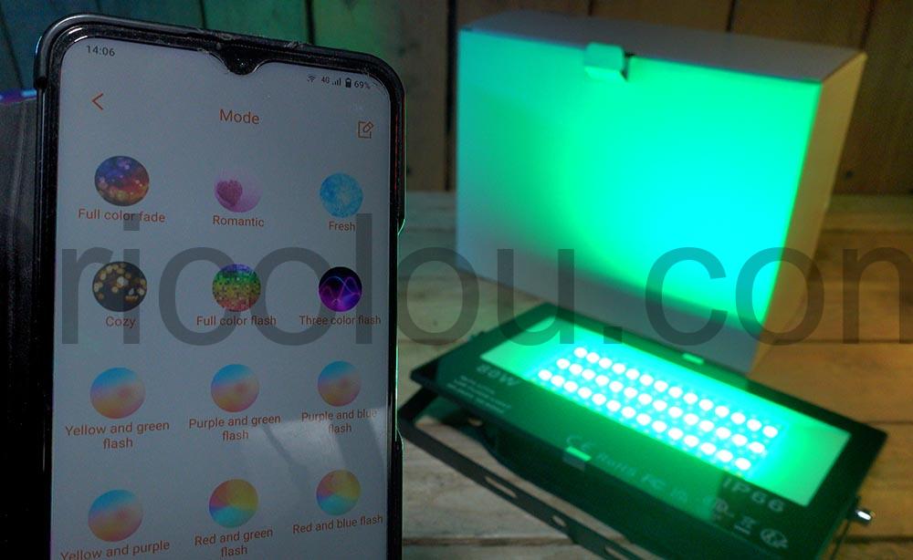 Projecteur Couleur Wash Flood LED RGB HEKEE 80W Bluetooth etanche effet Projecteur Couleur Wash Flood LED RGB HEKEE 80W Bluetooth étanche effet