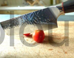 oFuun Couteau Cuisine Japonais Acier Damas large tomate oFuun Couteau Cuisine Japonais Acier Damas large tomate