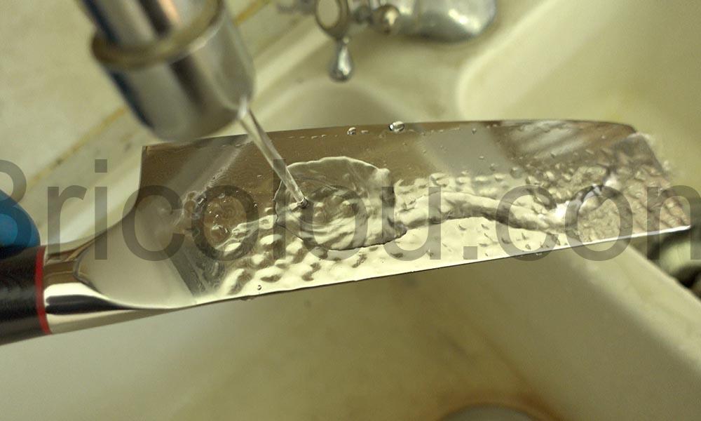 oFuun Couteau Cuisine Japonais Nakiri Acier Damas large eau oFuun Couteau Cuisine Japonais Nakiri Acier Damas large eau