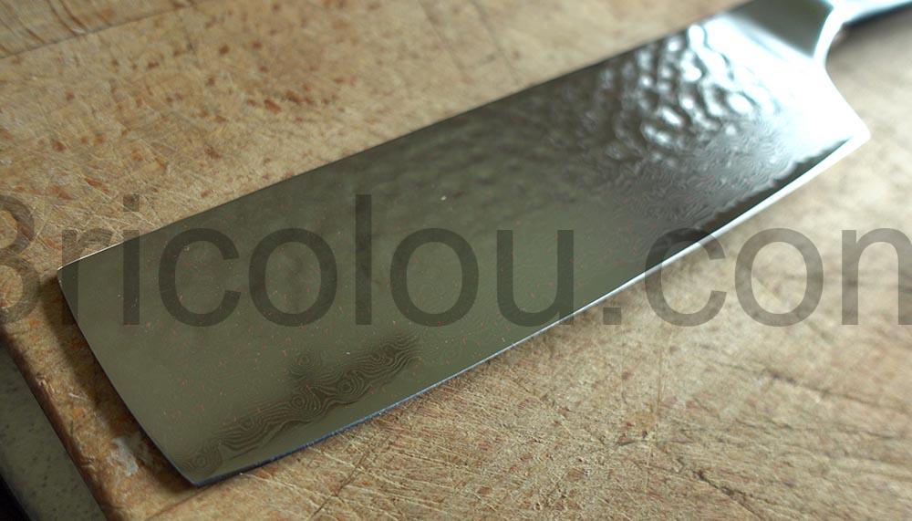 oFuun Couteau Cuisine Japonais Nakiri Acier Damas large motif oFuun Couteau Cuisine Japonais Nakiri Acier Damas large motif