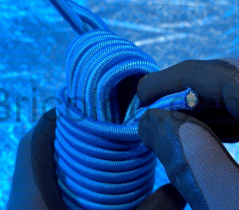 Fuxton Corde élastique 8 mm Bleu tendeur bâche remorque
