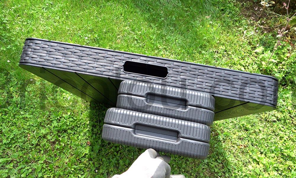 Table appoint pliante plastique IZTOSS banc pliable vide grenier jardin empile Table appoint pliante plastique IZTOSS banc pliable vide grenier jardin empilé