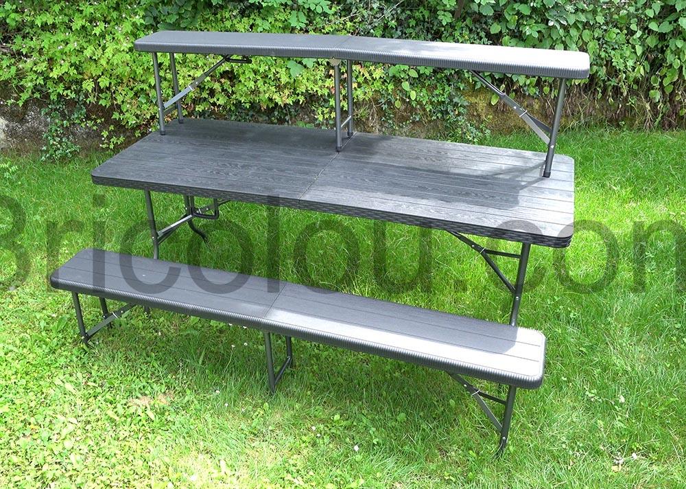 Table appoint pliante plastique IZTOSS banc pliable vide grenier jardin presentoir Table appoint pliante plastique IZTOSS banc pliable vide grenier jardin présentoir
