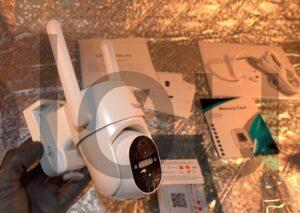 Tzziel 4G LTE Caméras Surveillance Solaire PTZ 2K antenne