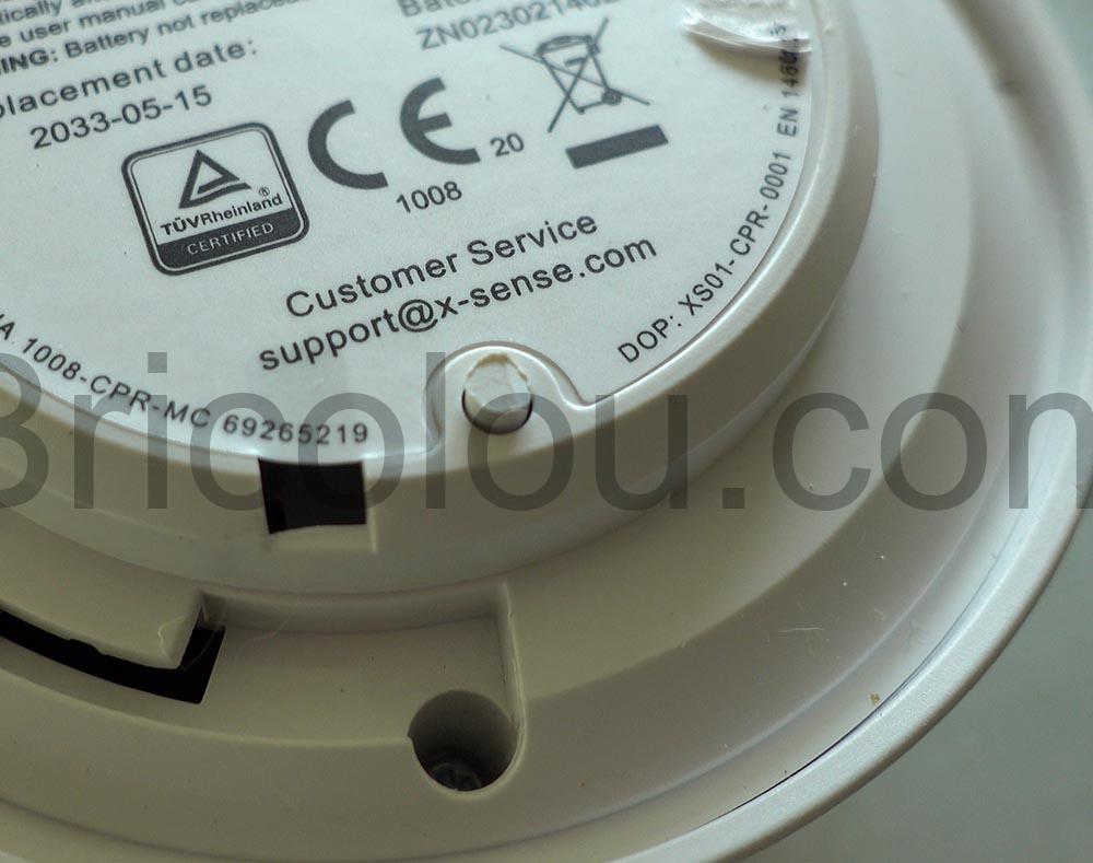 X Sense Mini Detecteur Incendie Fumee 10 Ans XS01 bouton X-Sense Mini Détecteur Incendie Fumée 10 Ans XS01 bouton