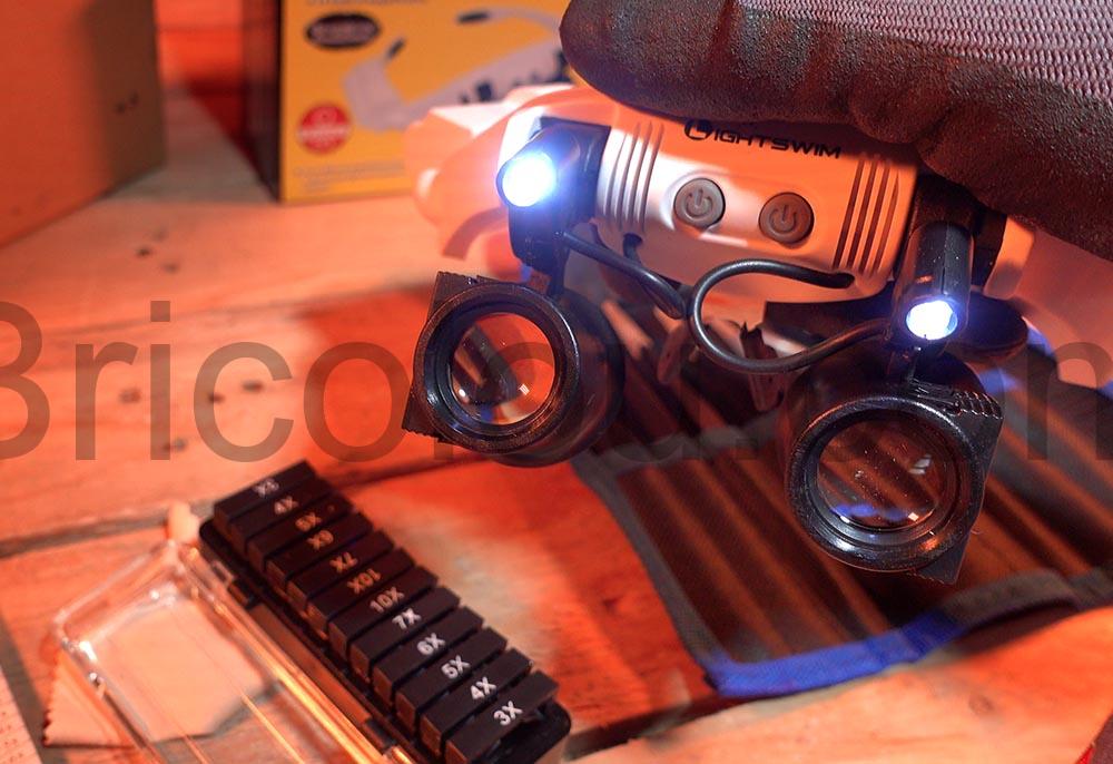 lunette loupe Loupe Serre tete LED Lentille Interchangeable precision eclairage lunette loupe Loupe Serre-tête LED Lentille Interchangeable précision éclairage