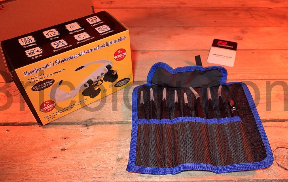 lunette loupe Loupe Serre tete LED Lentille Interchangeable precision kit lunette loupe Loupe Serre-tête LED Lentille Interchangeable précision kit