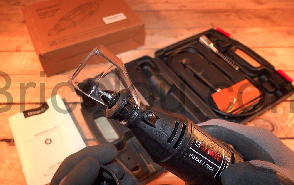 GOXAWEE Mini Outil Rotatif Electrique - 130W Mini Meuleuse/Perceuse Set  avec Arbre Flexible & 140 Accessoires pour Projets de Bric. pour la coupe,  le ponçage, le travail du bois : : Bricolage
