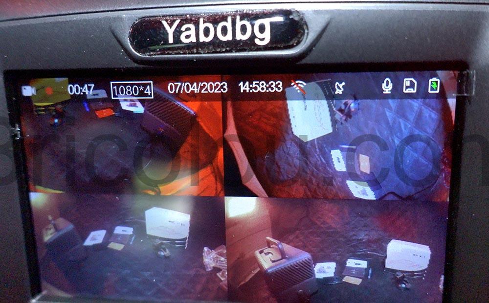 Yabdbg Dashcam Quad camera 18080p GPS 360 degres ecran Yabdbg Dashcam Quad camera 18080p GPS 360 degrés écran