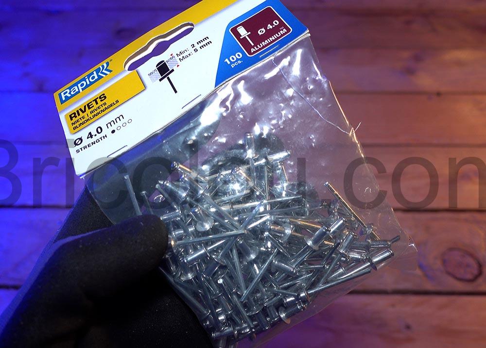 Rapid 5000378 Rivets aluminium O4 x 8mm sac Rapid 5000378 Rivets aluminium Ø4 x 8mm sac