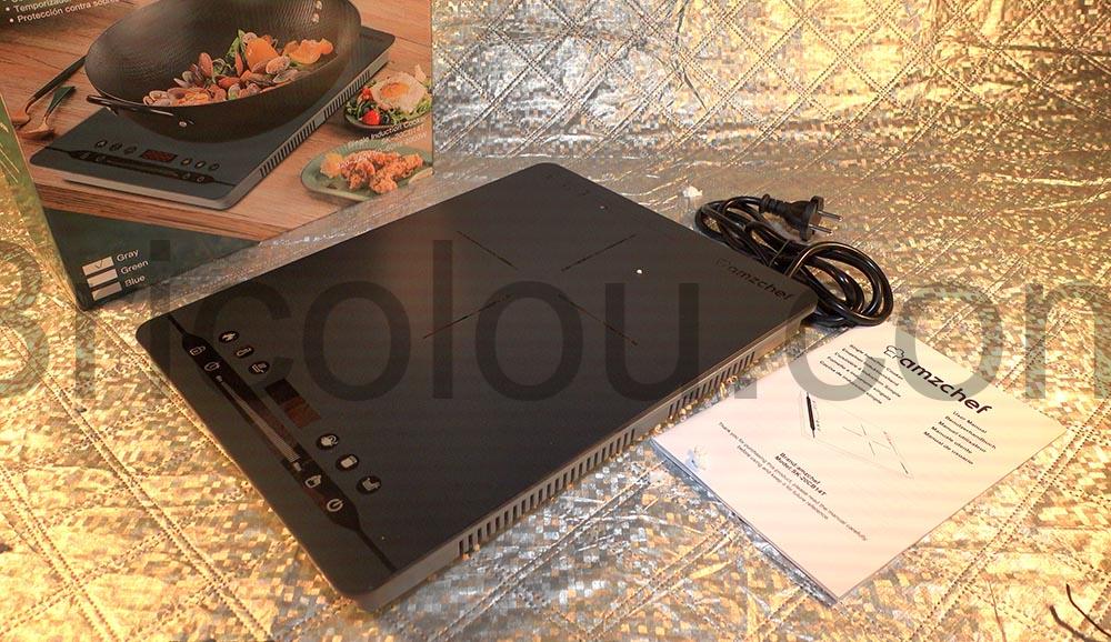 plaque induction portable AMZCHEF 2000W cuisson electrique contenu plaque induction portable AMZCHEF 2000W cuisson électrique contenu