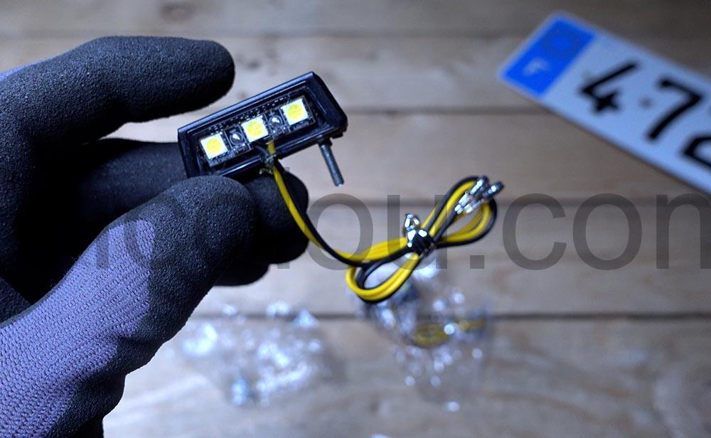 Eclairage plaque immatriculation moto remorque LED homologue lumiere Eclairage plaque immatriculation moto remorque LED homologué lumière