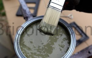 ICOPEINT POK Fer Peinture glycéro Fer Antirouille métaux 1L RAL 6013 Vert jonc pinceau