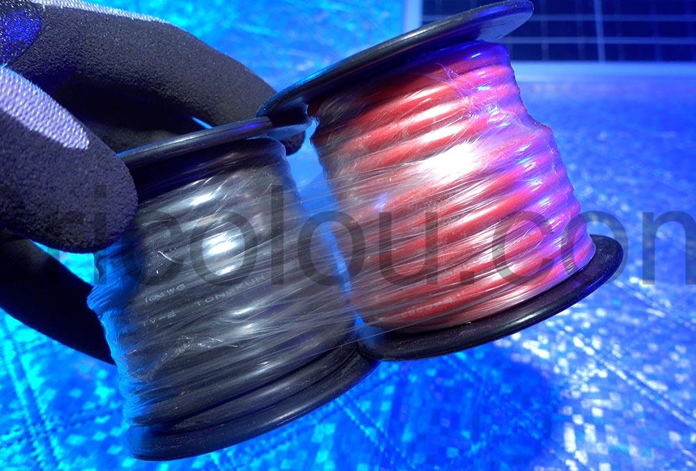 THLY Cable electrique 10AWG Cuivre Etame multibrin souple noir rouge THLY Cable électrique 10AWG Cuivre Étamé multibrin souple noir rouge