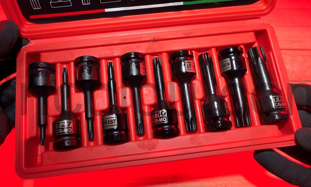 Jeu de Douilles Longues A Chocs Torx 1 2 T25 T80 KIRXST Coffret 10 Jeu de Douilles Longues À Chocs Torx 1 2'' T25-T80 KIRXST Coffret 10