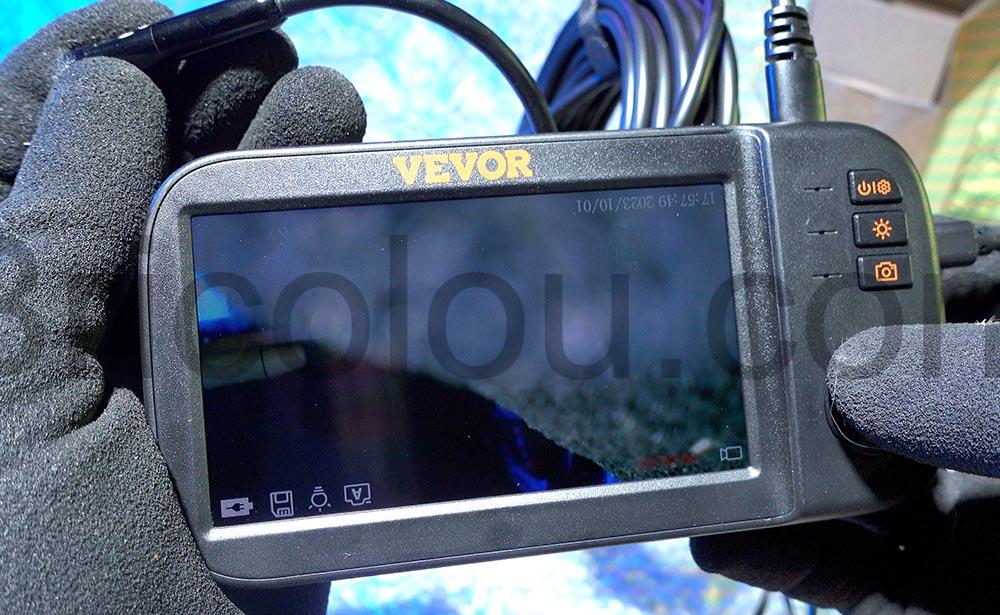 VEVOR Endoscope industriel à triple objectif, caméra d'inspection endoscope  à écran IPS 5 avec lumières