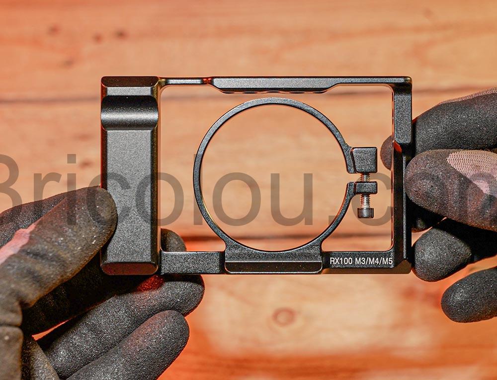FuganSun cage Sony RX 100 M5 VA M3 M4 aluminium devant FuganSun cage Sony RX 100 M5 VA M3 M4 aluminium devant