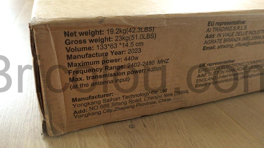 Tapis course electrique Gearstone GT2 poids Tapis course électrique Gearstone GT2 poids