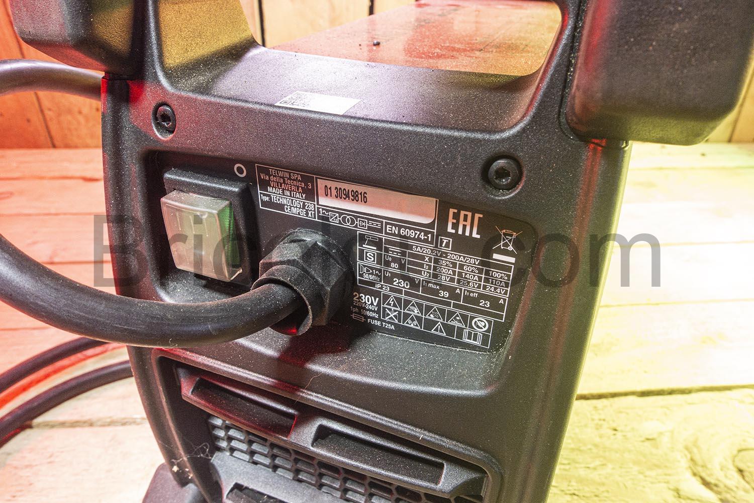 Telwin TECHNOLOGY 238 CEMPGE XT 230V poste souder MMA TIG prise Telwin TECHNOLOGY 238 CEMPGE XT 230V poste souder MMA TIG prise