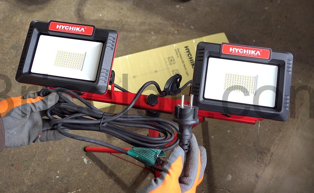 Projecteur LED chantier sur Trepieds 2 x 60W HYCHIKA cable Projecteur LED chantier sur Trépieds 2 x 60W HYCHIKA cable