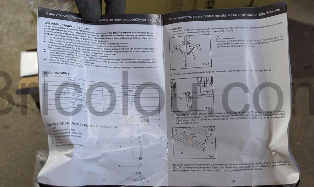 Projecteur LED chantier sur Trepieds 2 x 60W HYCHIKA documentation Projecteur LED chantier sur Trépieds 2 x 60W HYCHIKA documentation