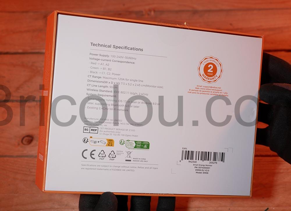 Refoss EM06 Compteur Energie Electrique Connecte Wi Fi 3 Phases 6 Canaux de Mesure specification Refoss EM06 Compteur Énergie Électrique Connecté Wi-Fi 3 Phases 6 Canaux de Mesure spécification
