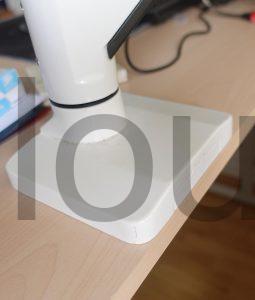 Support écran Moniteur PUTORSEN Aluminium Blanc Bras Articulé Ressort add pied