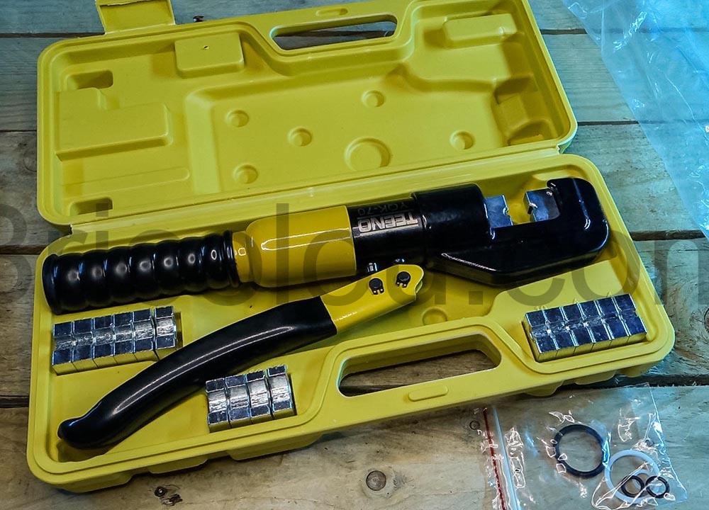 YOK 70 Pince Sertir Hydraulique 10T TEENO Outil Sertissage Cables ensemble YOK-70 Pince Sertir Hydraulique 10T TEENO Outil Sertissage Câbles ensemble
