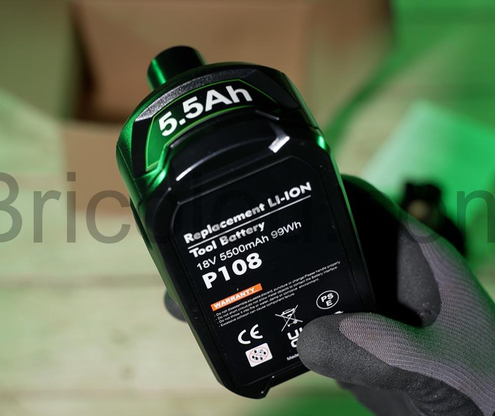 Batterie Rechange compatible pour Ryobi 18V 5.5Ah dessous Batterie Rechange compatible pour Ryobi 18V 5.5Ah dessous