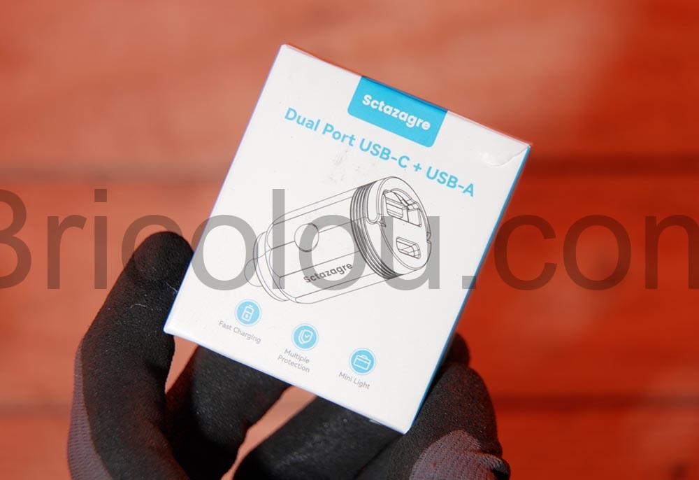 Sctazagre Allume Cigare USB C 90W Chargeur Rapide Voiture boite Sctazagre Allume Cigare USB C 90W Chargeur Rapide Voiture boite